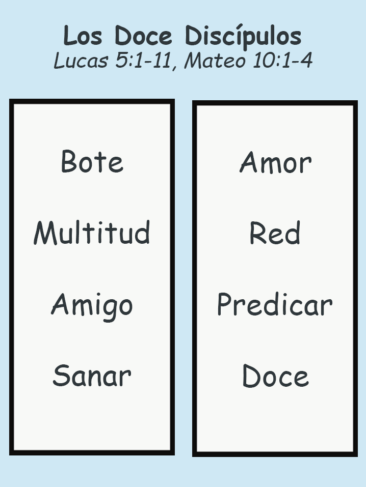 doce Discípulos palabras lista