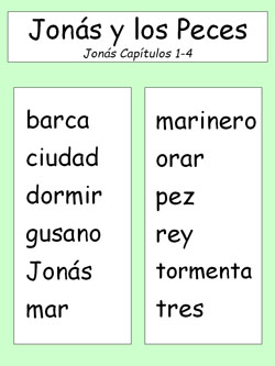 Lista de palabras Jonás y el pez
