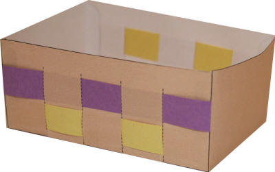 Manualidad de papel canasta tejida