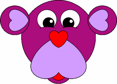 Manualidad con pato de papel el mono con corazones