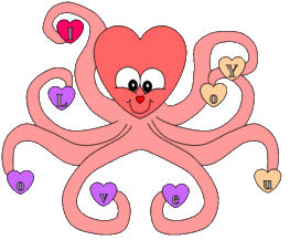 Manualidad con corazones de papel el pulpo