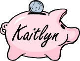 Etiquetas con alcancía para nombre (Kaitlyn)