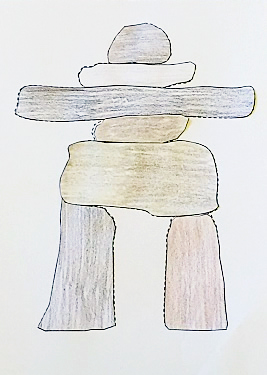 Manualidad de papel Inukshuk